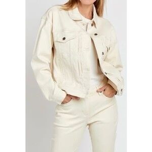 Oliver Logan Westboro ECRU Classic Stone Denim Jacket Women’s